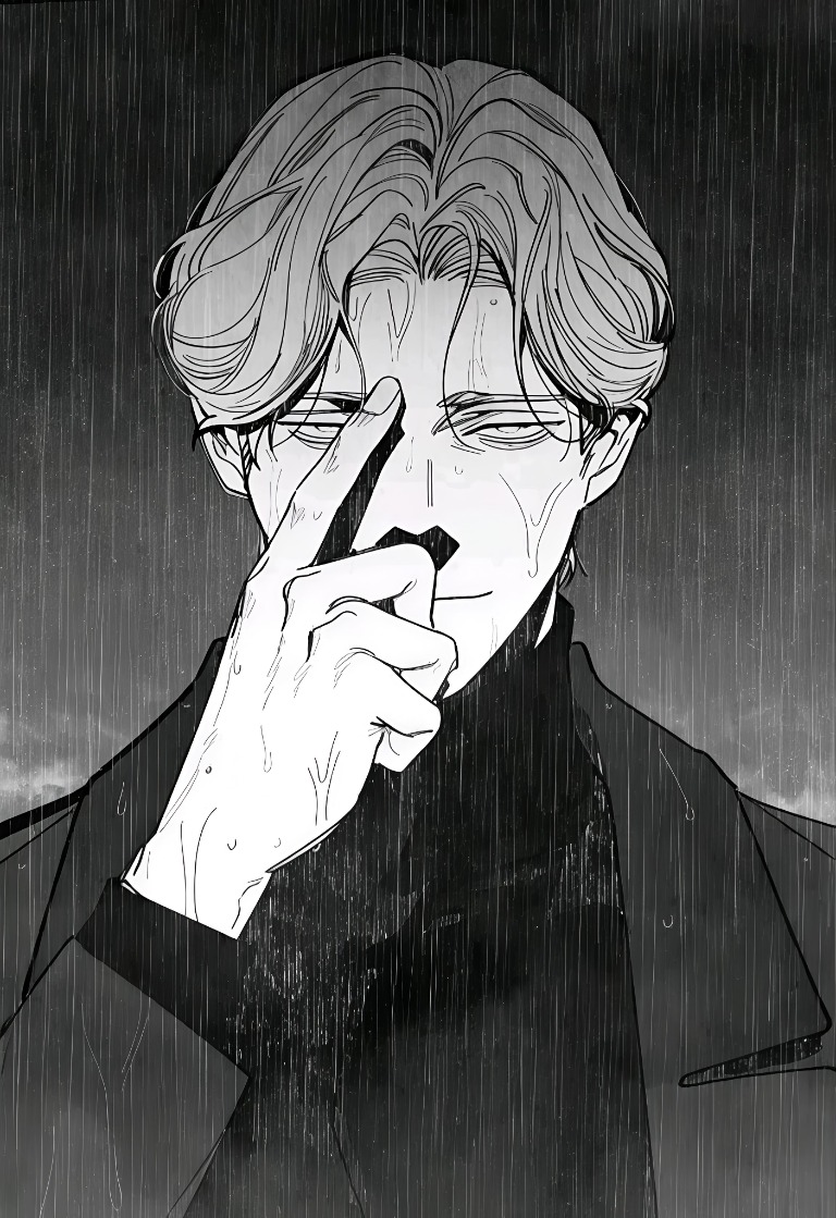 Illustrated black-and-white portrait of Nilesh